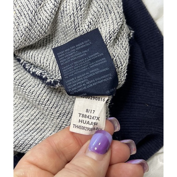 Tommy Hilfiger 1985 Boys Henley Sweatshirt 3 Button Collar Navy Blue LG 16/18 - Picture 9 of 10